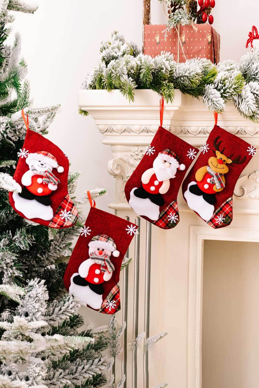 4-Pack Snowflake Christmas Stocking Hanging Widgets-BT8D