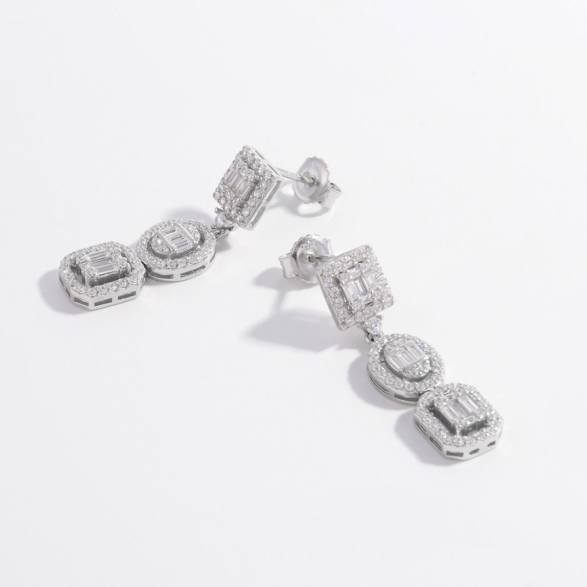 925 Sterling Silver Inlaid Zircon Earrings-BT8D