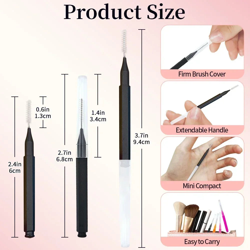 5/10/50PCS Mini Eyebrow Brush Brow Perm Brush Disposable Brow Lifting Brushes Bendable Micro Eyelash Brush Applicators Tools-BT8D