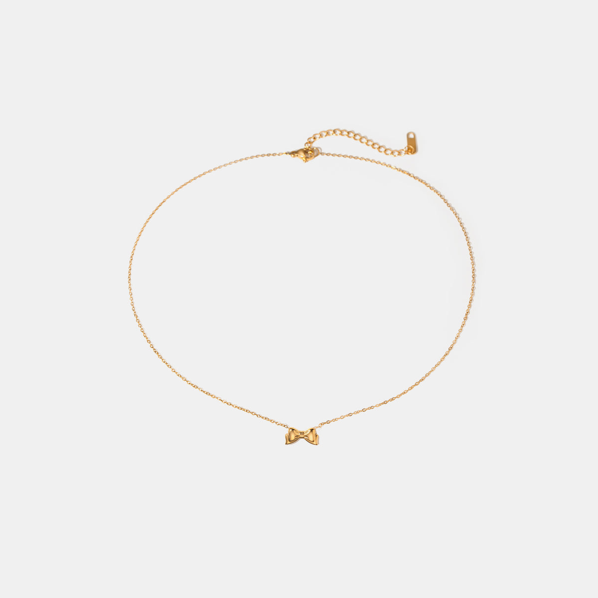18K Gold-Plated Stainless Steel Bow Necklace-BT8D
