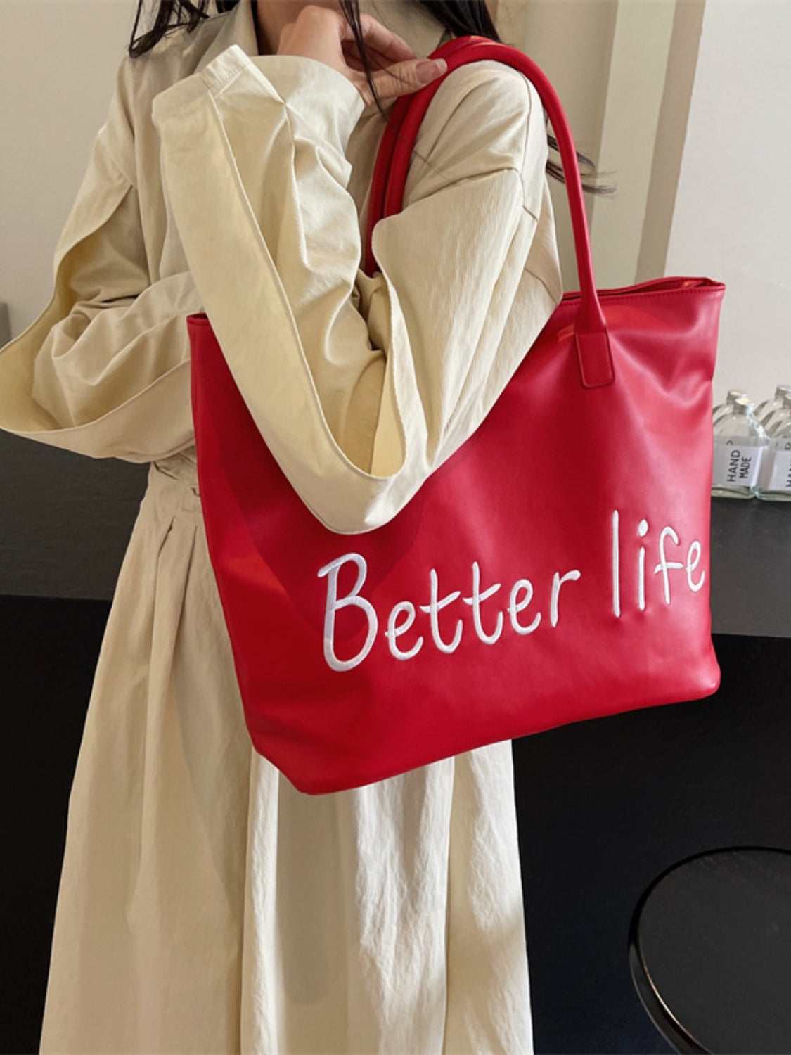 BETTER LIFE PU Leather Tote Bag-BT8D