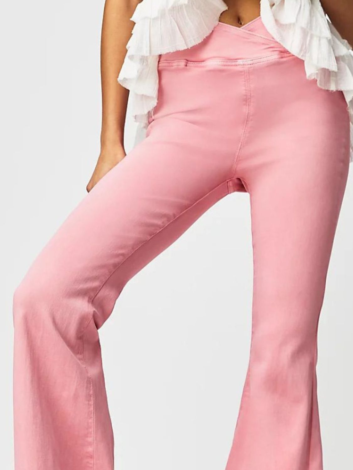 Asymmetric Waist Flare Jeans-BT8D