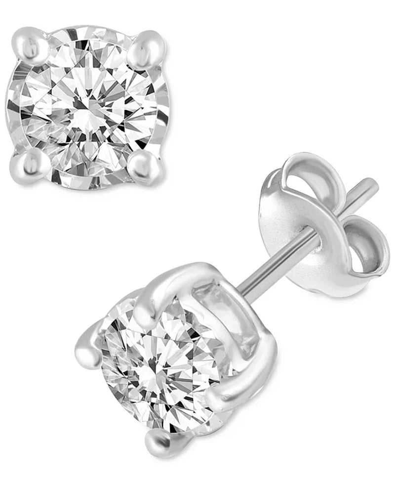 2-Pc. Set Diamond Solitaire Pendant Necklace & Matching Stud Earrings (5/8 Ct. T.W.) in 14K Gold-BT8D
