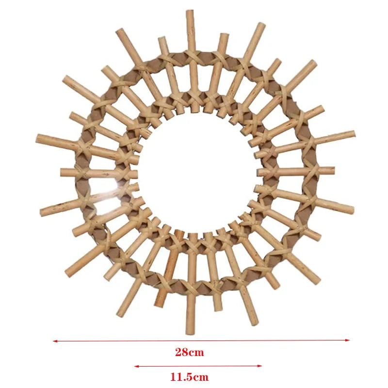 Rattan Round Wall Hang Makeup Mirror