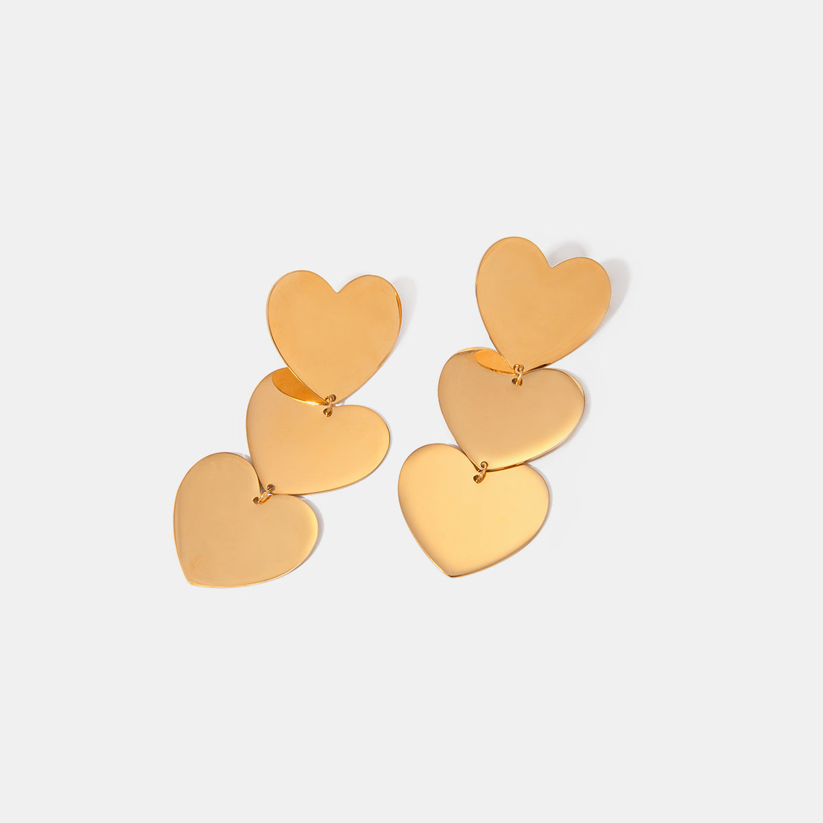 18K Gold-Plated Heart Earrings-BT8D