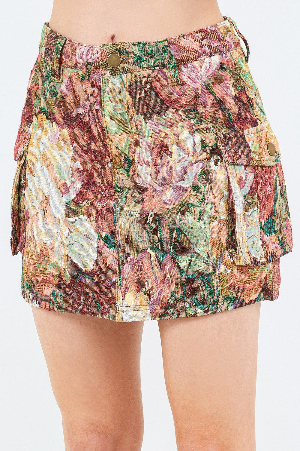 American Bazi Jacquard Weave Cargo Pocket Skirt-BT8D