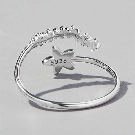 925 Sterling Silver Flower Ring-BT8D