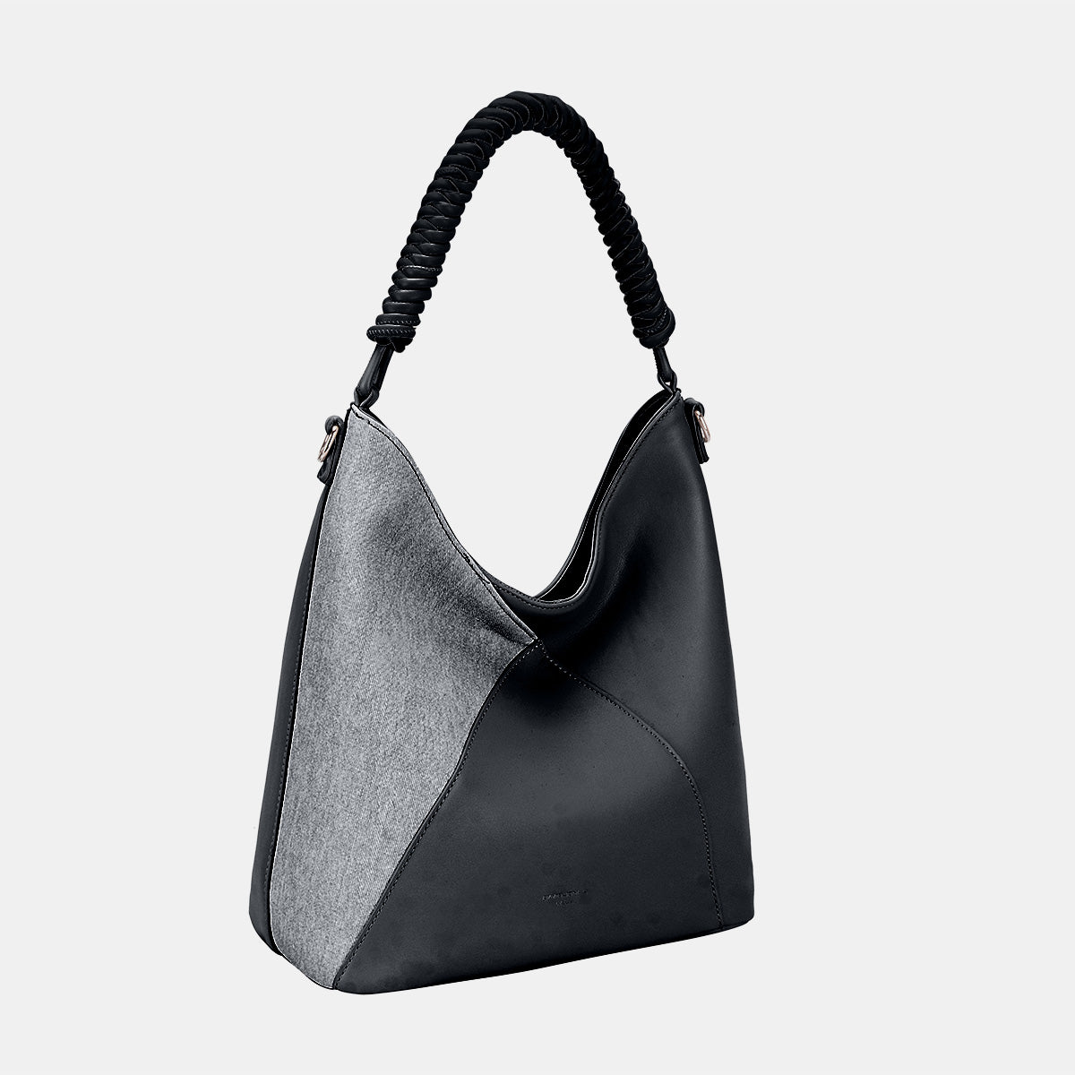 David Jones Woven Handle PU Leather Handbag-BT8D