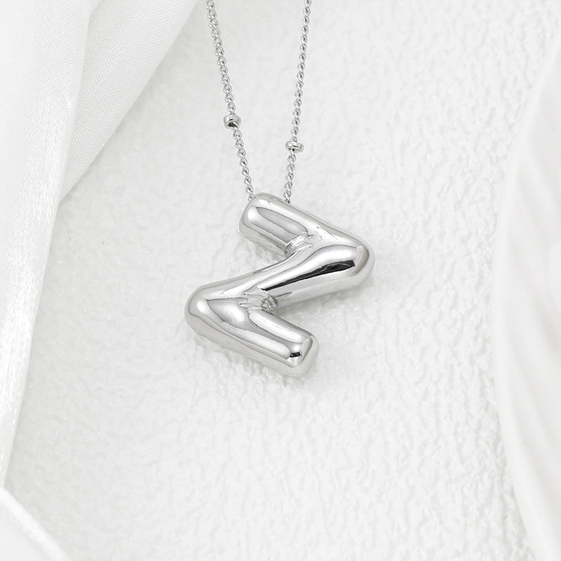 Copper Bubble Letter Pendant Necklace-BT8D