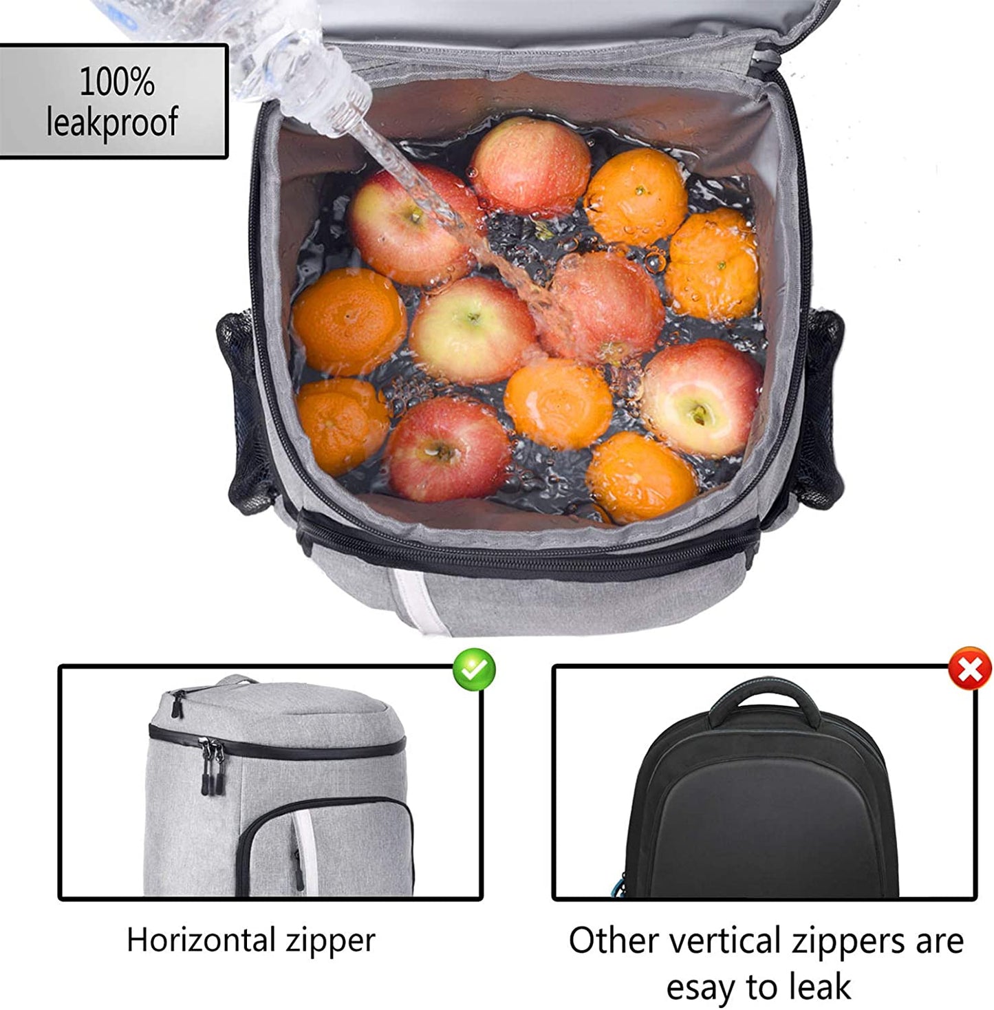 Backpack Cooler Leakproof Insulated Waterproof Backpack Cooler Bag, Lightweight Soft Beach Cooler Backpack for Men Women to Work Lunch Picnics Camping Hiking, 30 Cans-BT8D