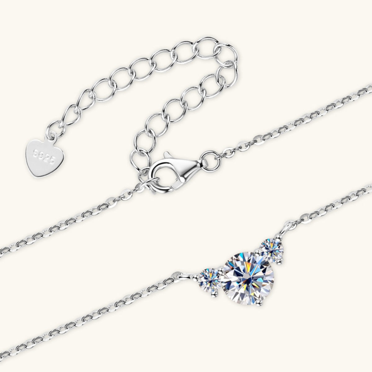 1.2 Carat Moissanite 925 Sterling Silver Necklace-BT8D