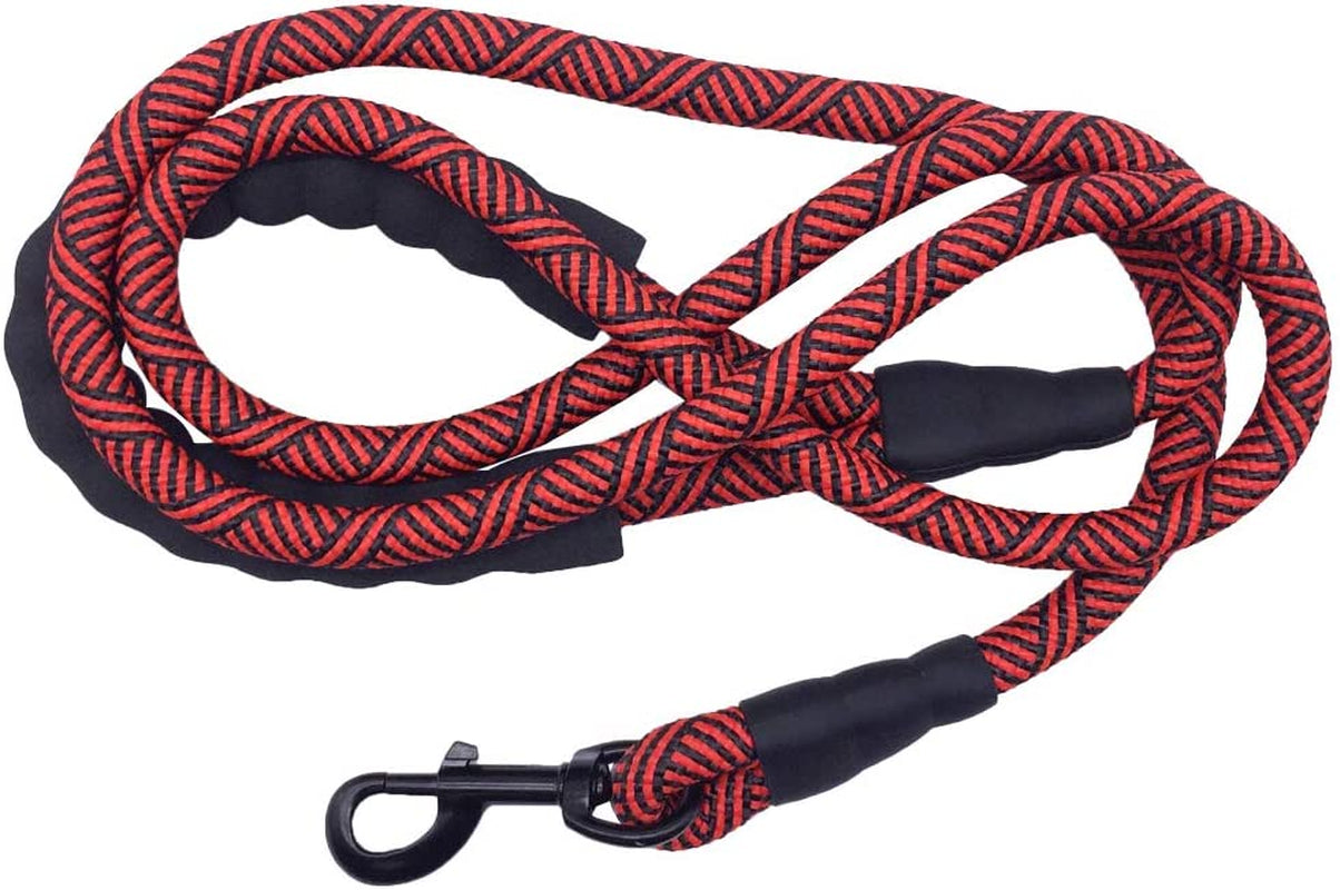 Heavy Duty Rope Dog Leash, 3/4/5/6/7/8/10/12/15 FT Nylon Pet Leash, Soft Padded Handle Thick Lead Leash for Large Medium Dogs Small Puppy