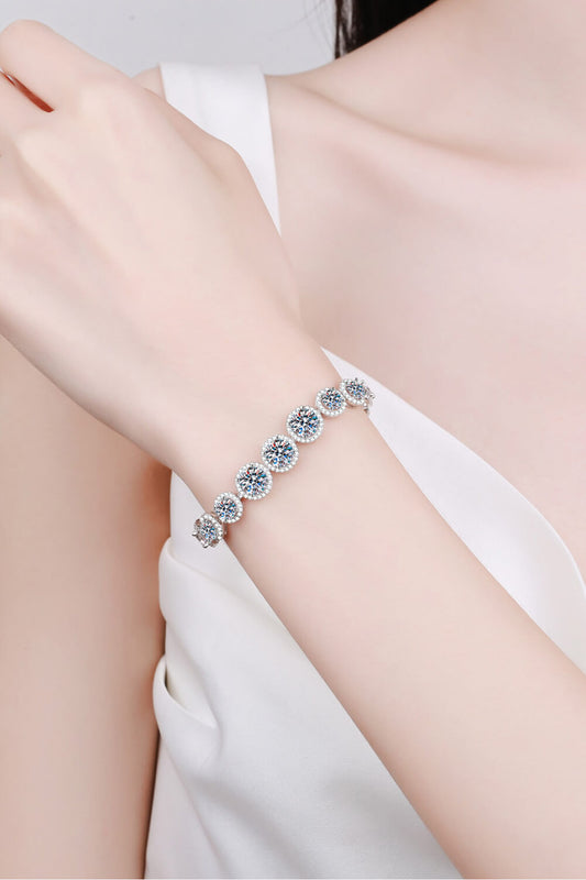 925 Sterling Silver 10.4 Carat Moissanite Bracelet-BT8D