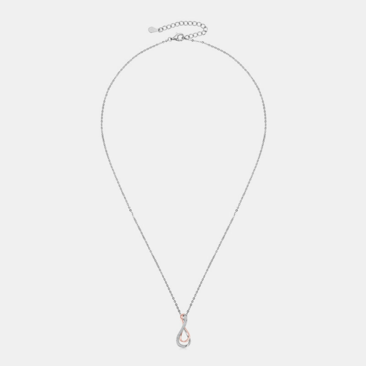 925 Sterling Silver Inlaid Moissanite Infinity Pendant Necklace-BT8D