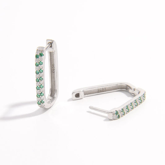 925 Sterling Silver Inlaid Zircon Earrings-BT8D