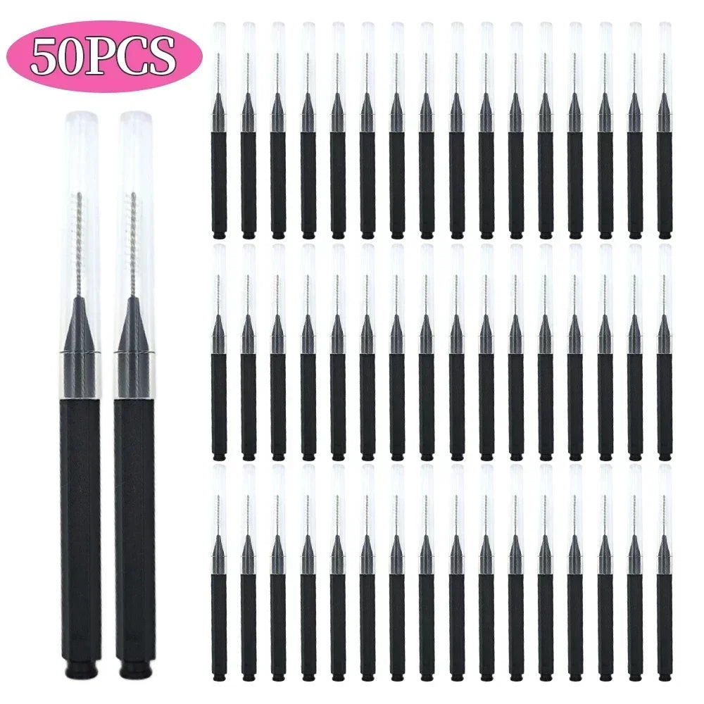 5/10/50PCS Mini Eyebrow Brush Brow Perm Brush Disposable Brow Lifting Brushes Bendable Micro Eyelash Brush Applicators Tools-BT8D