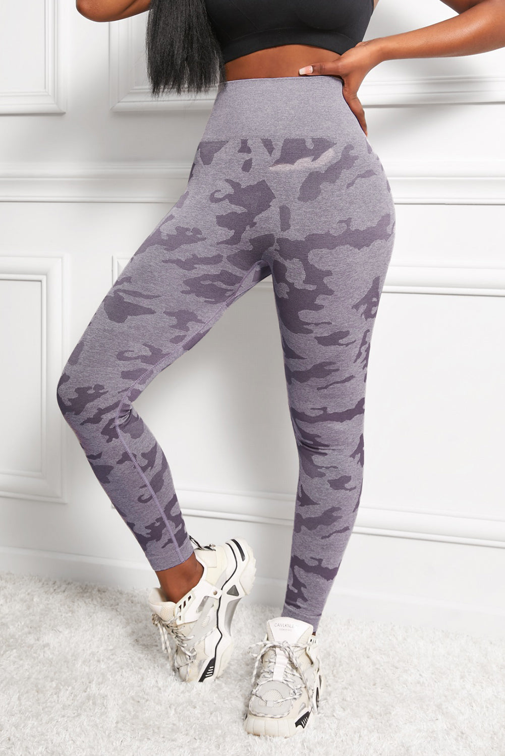 Camo Print Seamless High Waist Yoga Leggings-BT8D