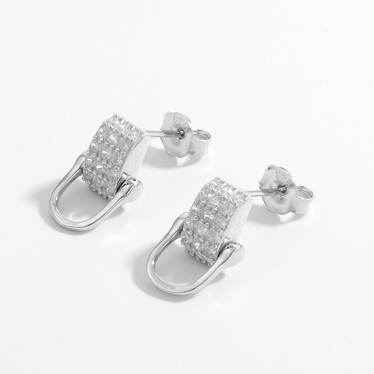 925 Sterling Silver Inlaid Zircon Earrings-BT8D