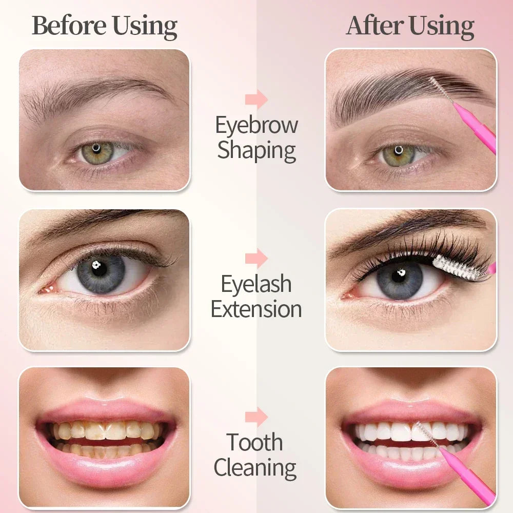 5/10/50PCS Mini Eyebrow Brush Brow Perm Brush Disposable Brow Lifting Brushes Bendable Micro Eyelash Brush Applicators Tools-BT8D