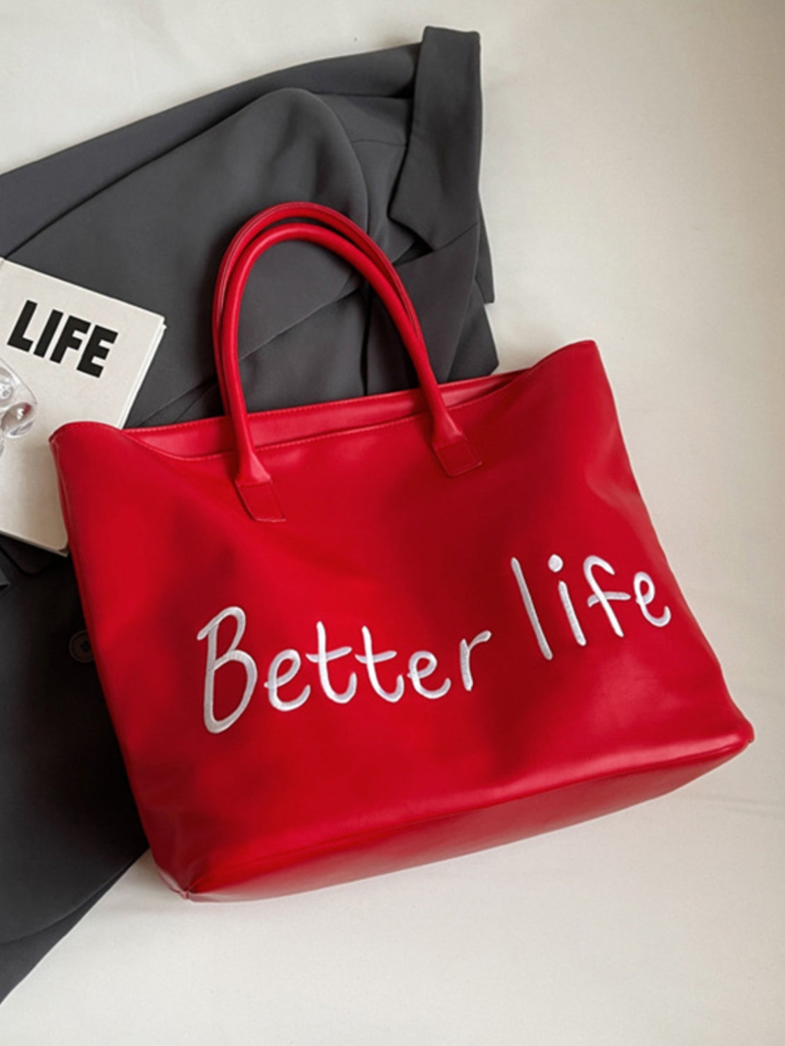 BETTER LIFE PU Leather Tote Bag-BT8D