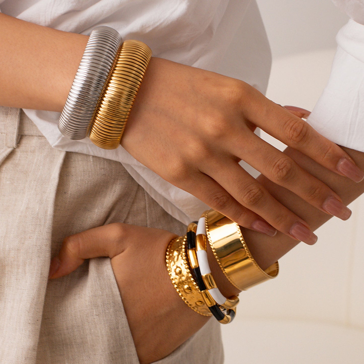 18K Gold-Plated Stainless Steel Bracelet-BT8D
