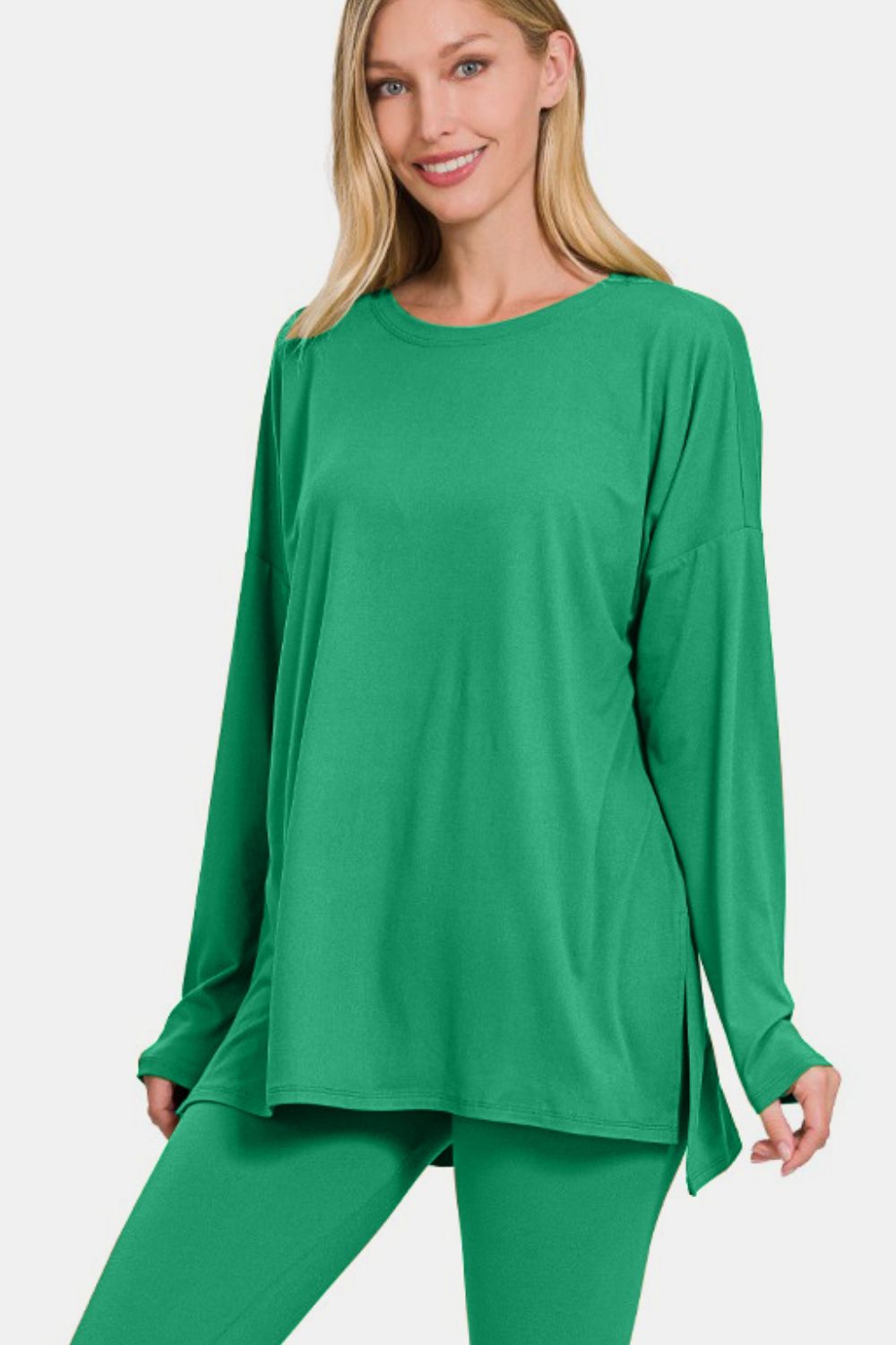 Zenana Full Size Brushed Microfiber Top And Leggings Lounge Set