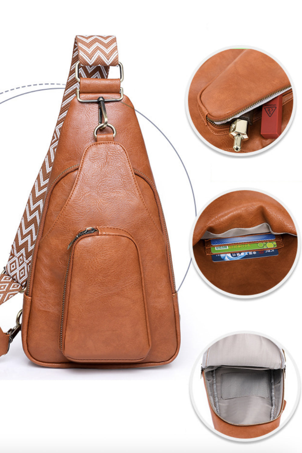 Adored Take A Trip PU Leather Sling Bag-BT8D