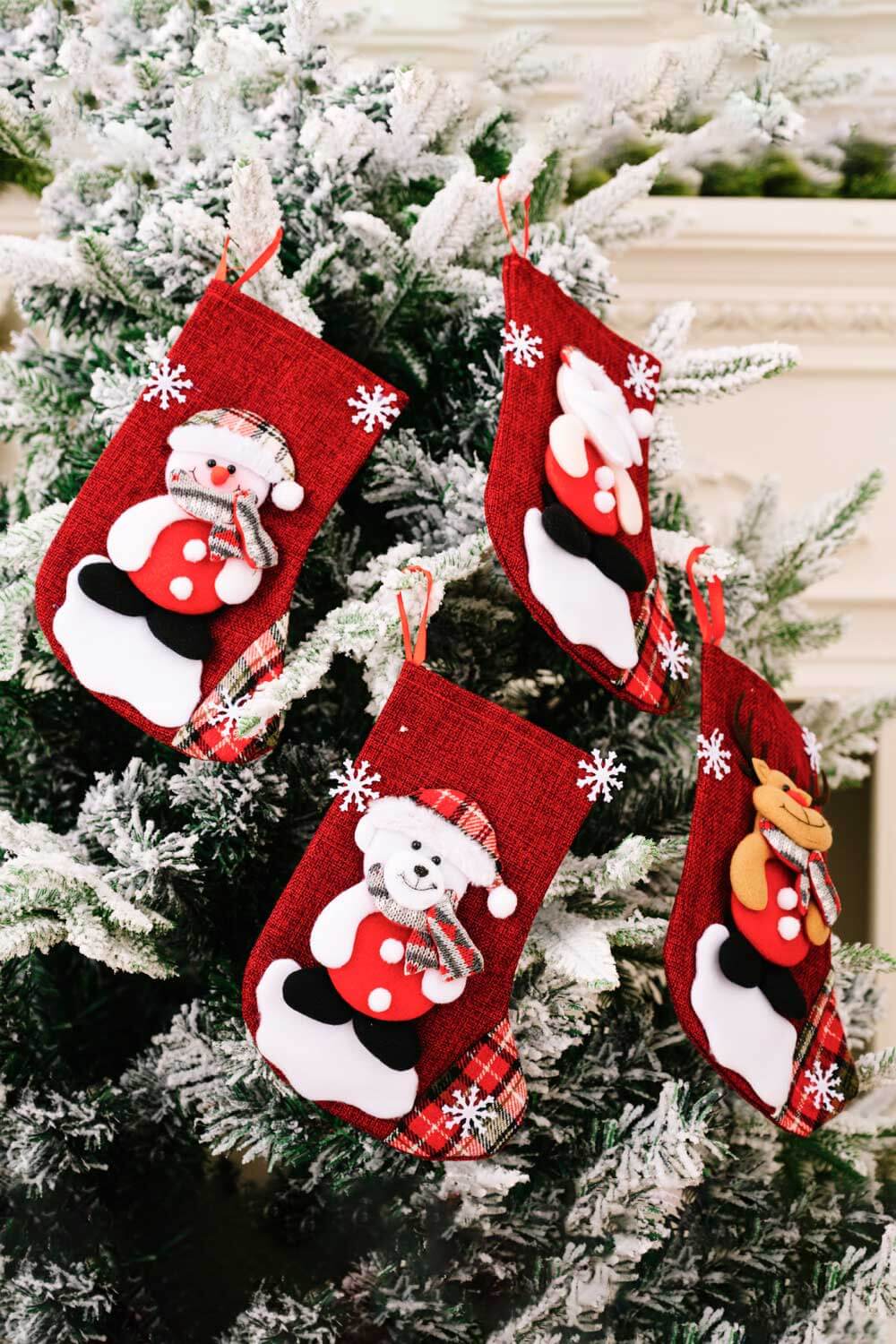 4-Pack Snowflake Christmas Stocking Hanging Widgets-BT8D