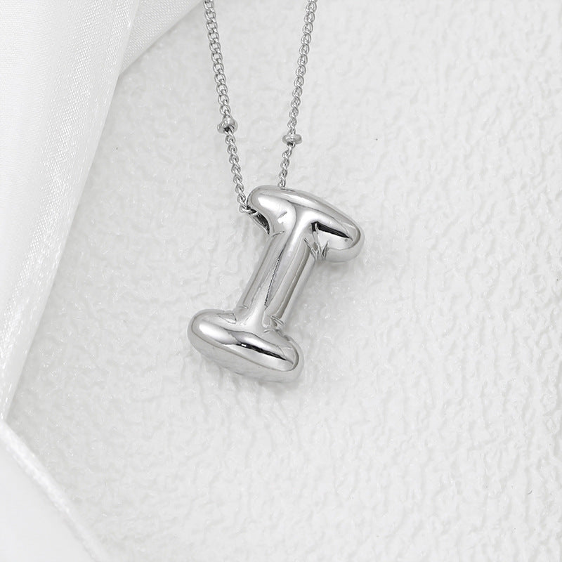 Copper Bubble Letter Pendant Necklace-BT8D
