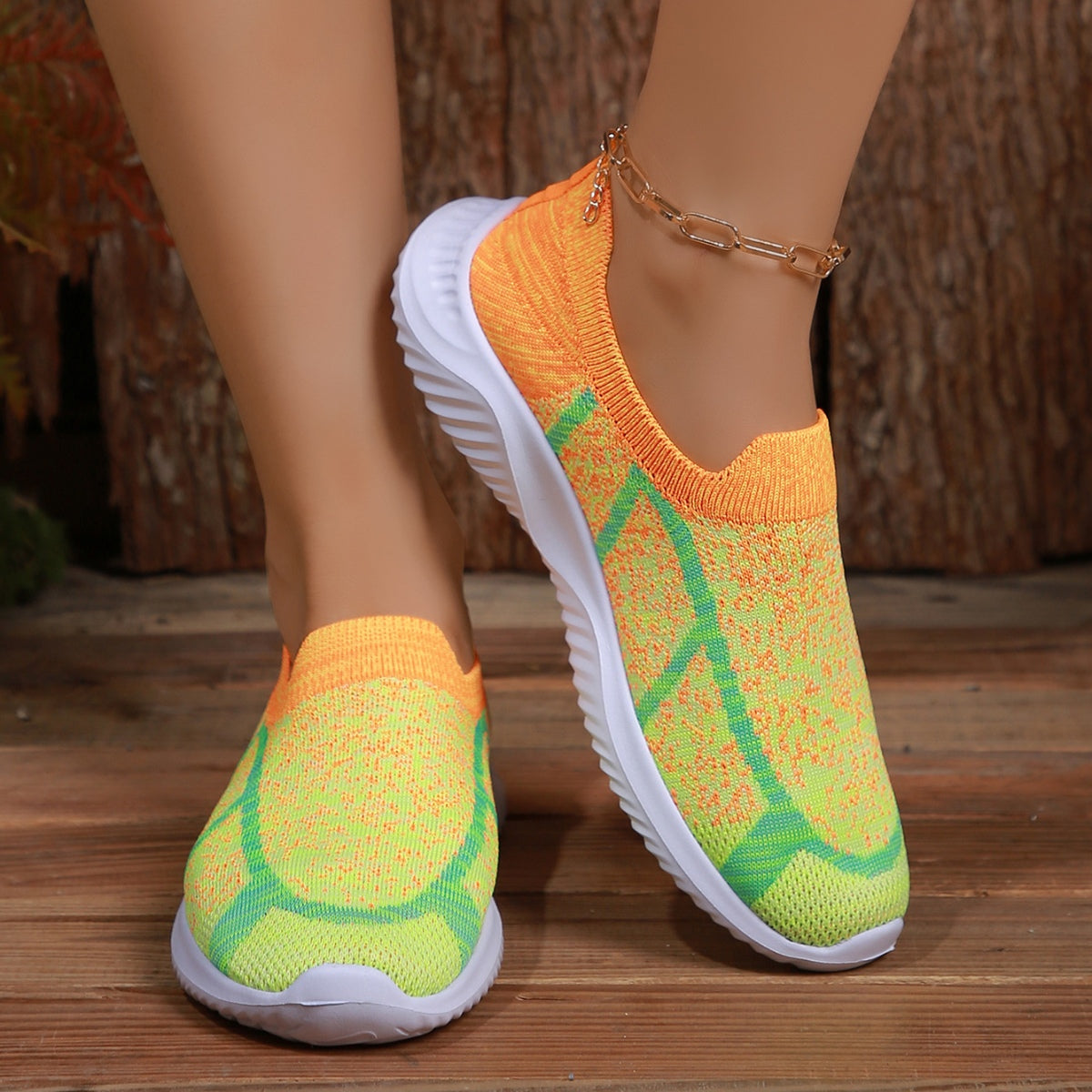 Breathable Mesh Round Toe Sneakers-BT8D