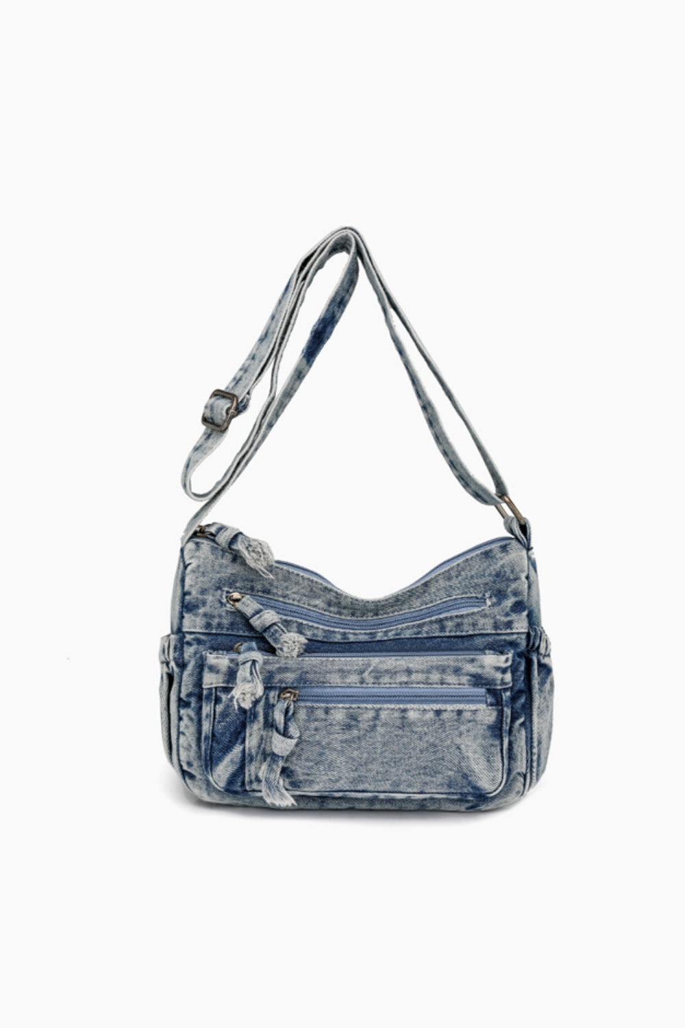 Adjustable Strap Denim Crossbody Bag-BT8D