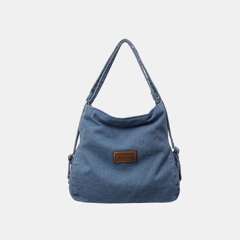 Adjustable Strap Denim Shoulder Bag-BT8D