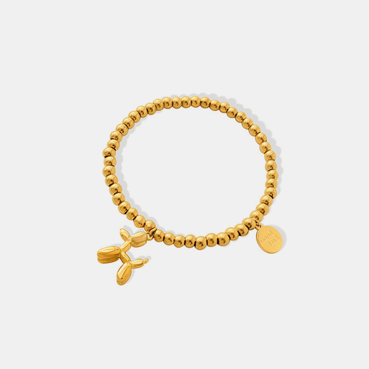 18K Gold-Plated Titanium Steel Puppy Shape Charm Bracelet-BT8D
