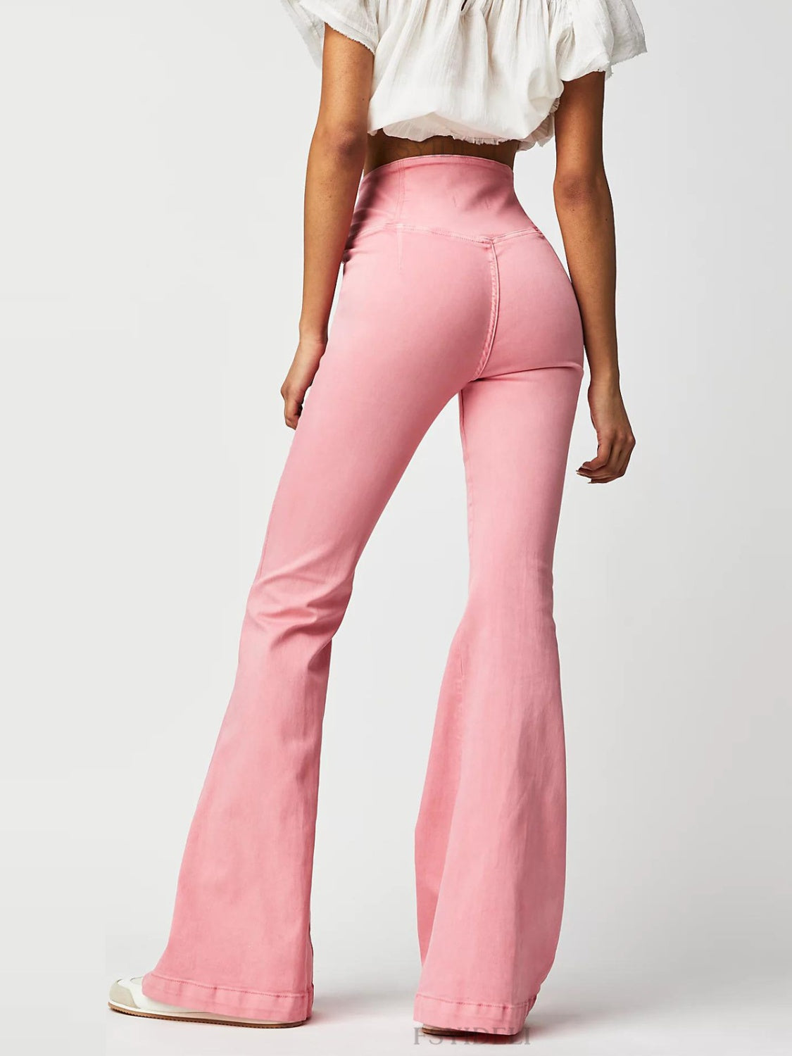 Asymmetric Waist Flare Jeans-BT8D