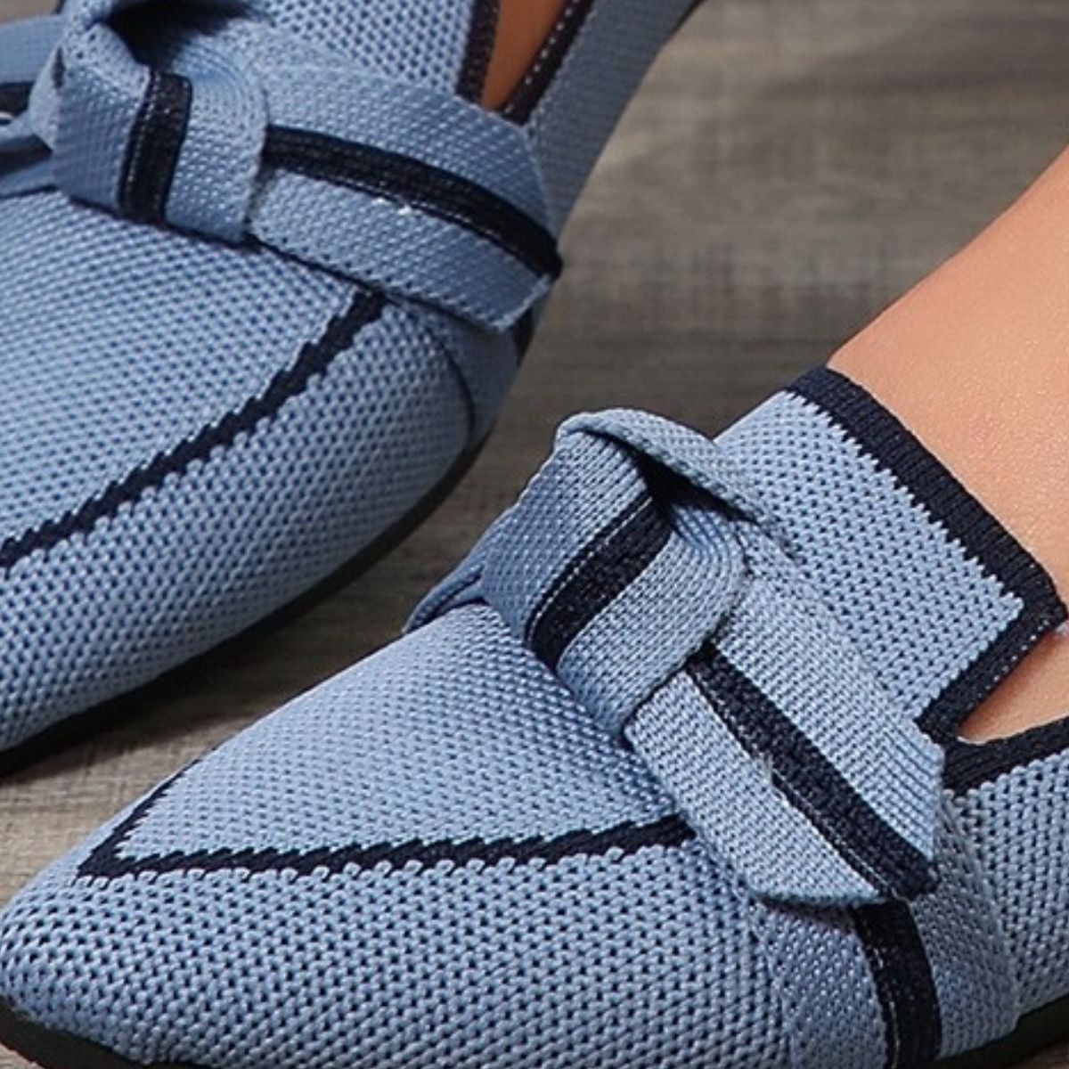 Bow Contrast Trim Point Toe Loafers-BT8D