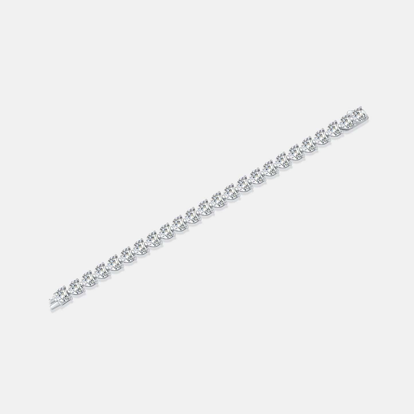 24 Carat Moissanite 925 Sterling Silver Heart Bracelet-BT8D