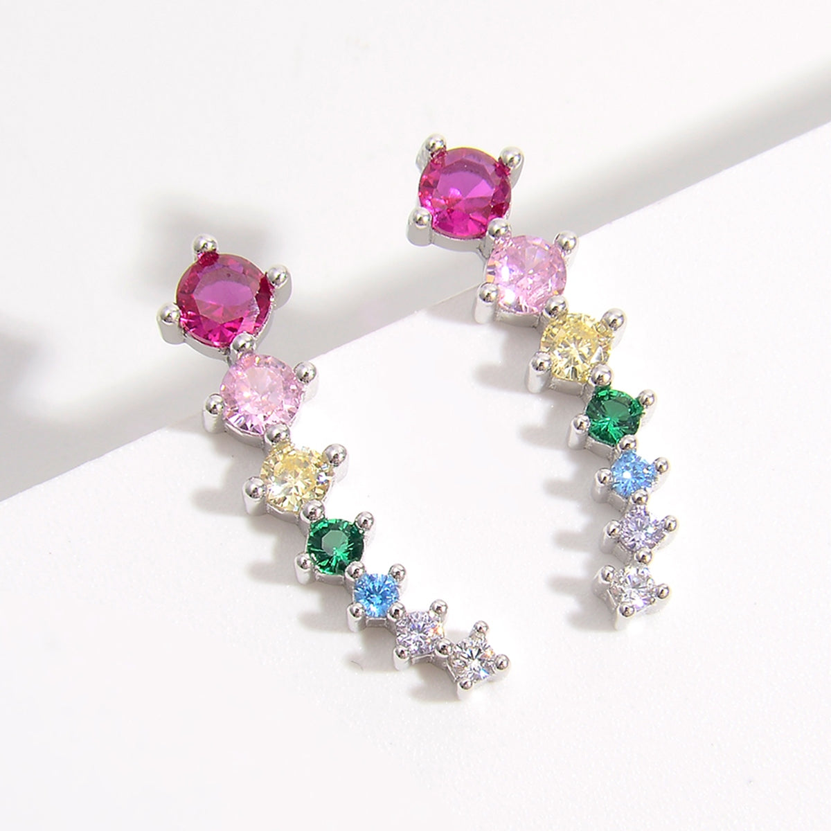 925 Sterling Silver Inlaid Zircon Earrings-BT8D