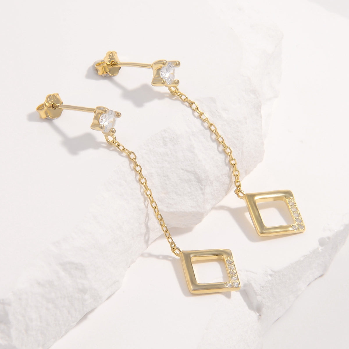 925 Sterling Silver Inlaid Zircon Earrings-BT8D