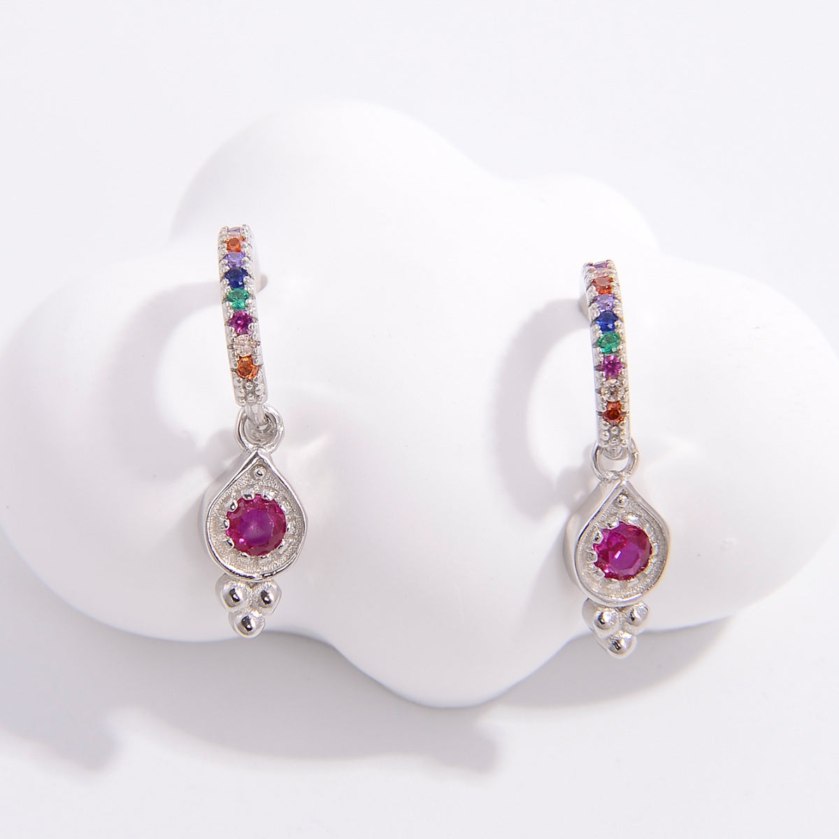 925 Sterling Silver Inlaid Zircon Earrings-BT8D