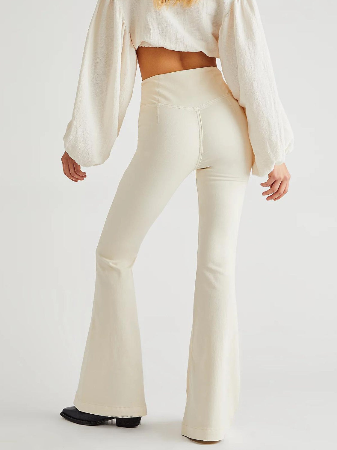 Asymmetric Waist Flare Jeans-BT8D