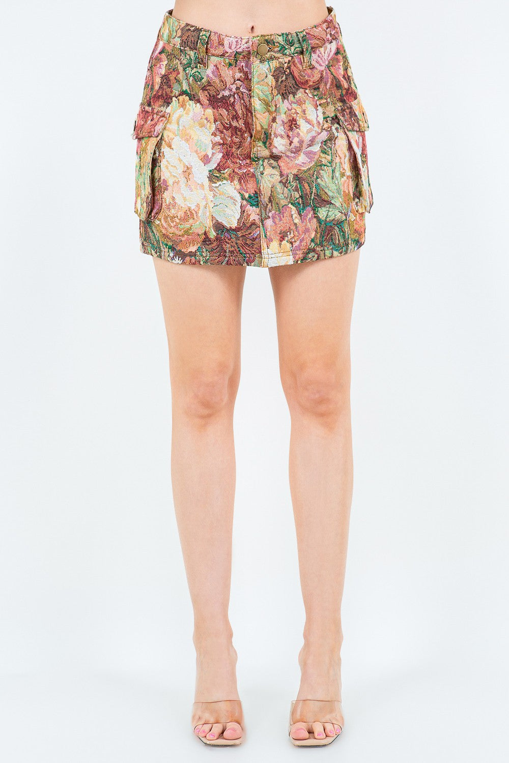 American Bazi Jacquard Weave Cargo Pocket Skirt-BT8D
