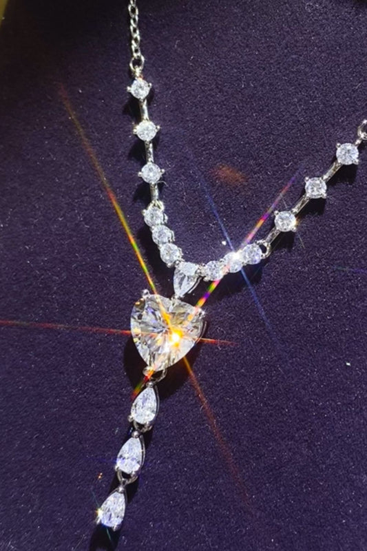 3 Carat Moissanite 925 Sterling Silver Drop Necklace-BT8D