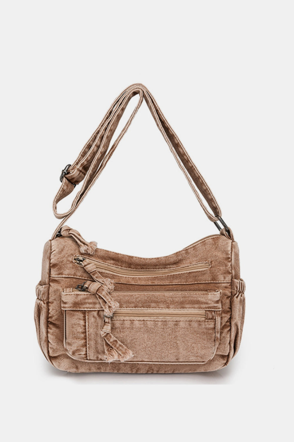 Adjustable Strap Denim Crossbody Bag-BT8D