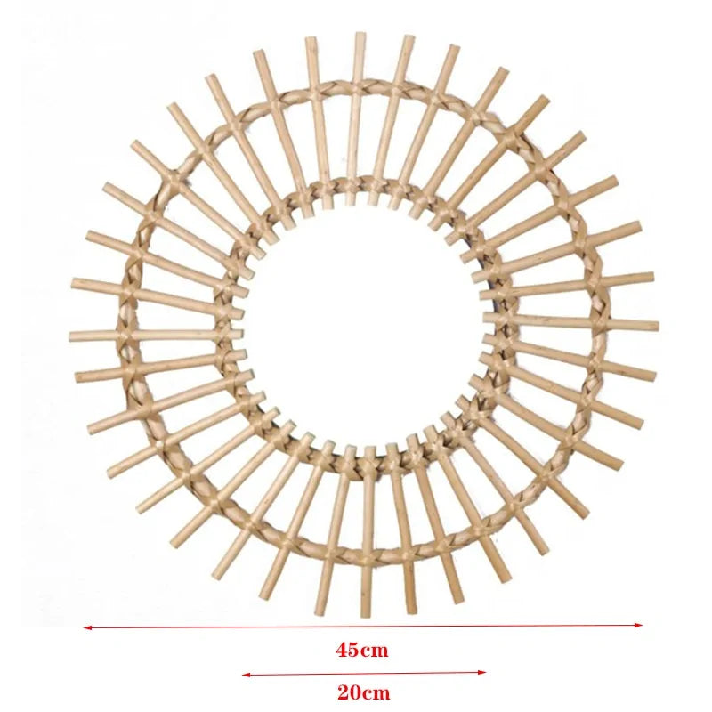 Rattan Round Wall Hang Makeup Mirror