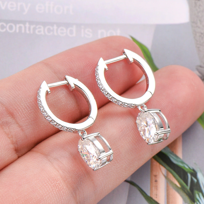 3 Carat Moissanite 925 Sterling Silver Earrings-BT8D