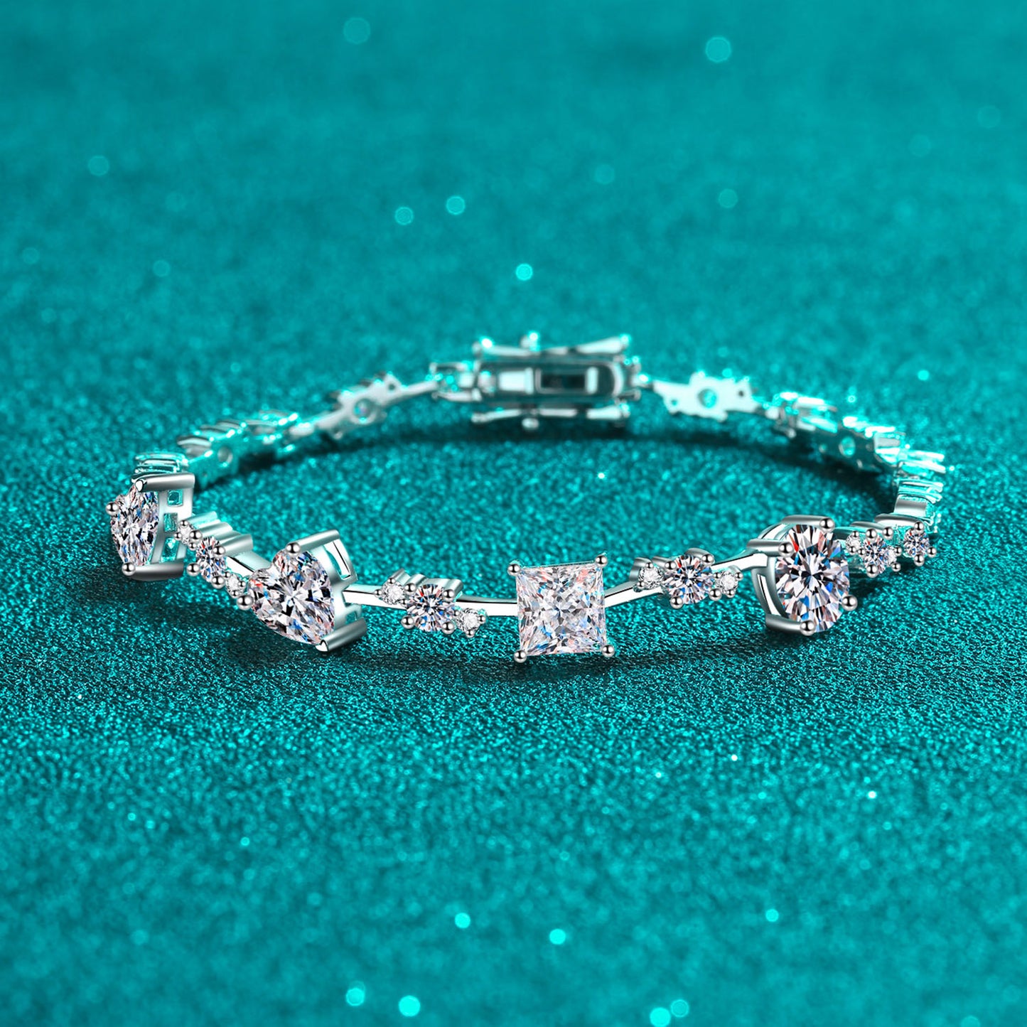 6.2 Carat Moissanite 925 Sterling Silver Bracelet-BT8D