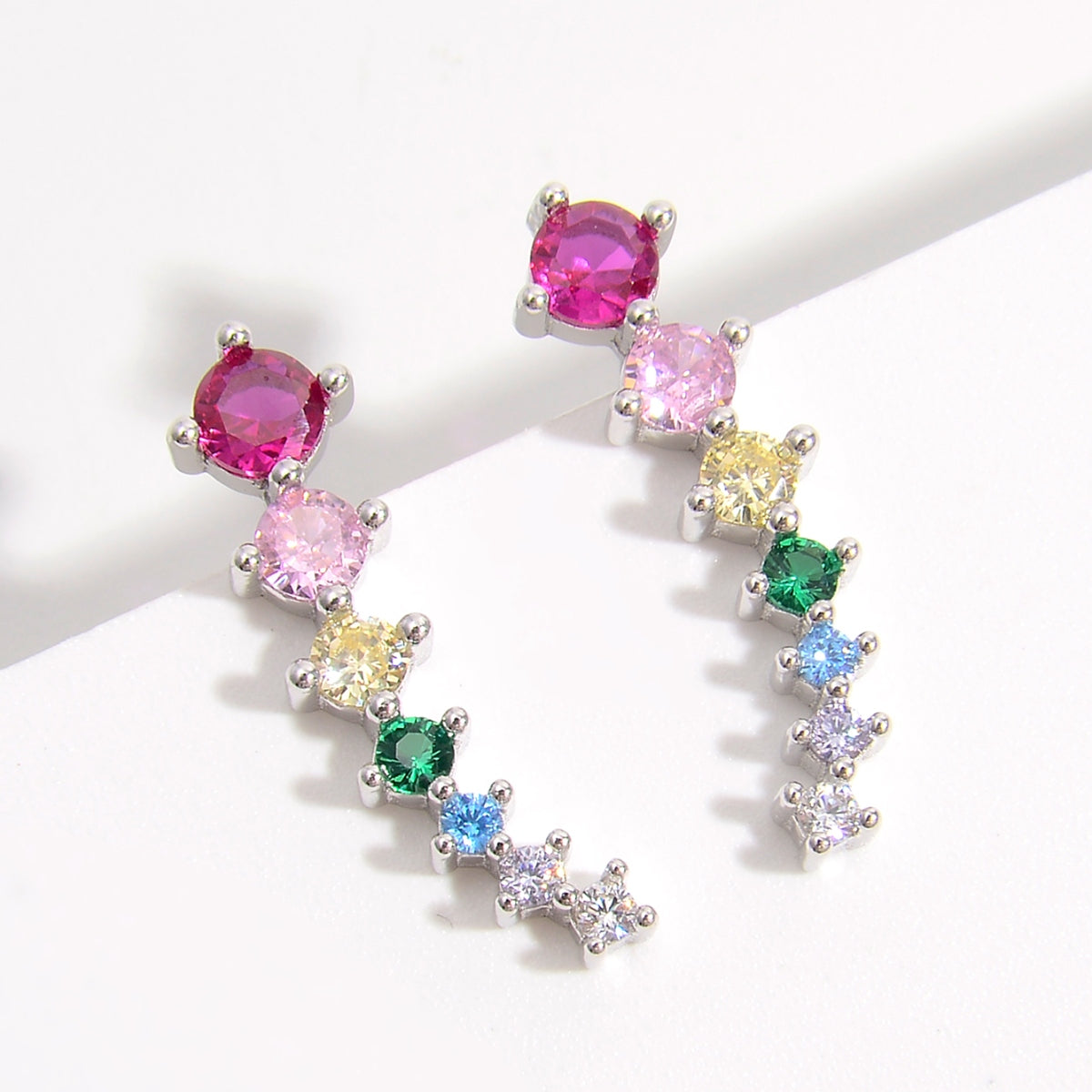 925 Sterling Silver Inlaid Zircon Earrings-BT8D