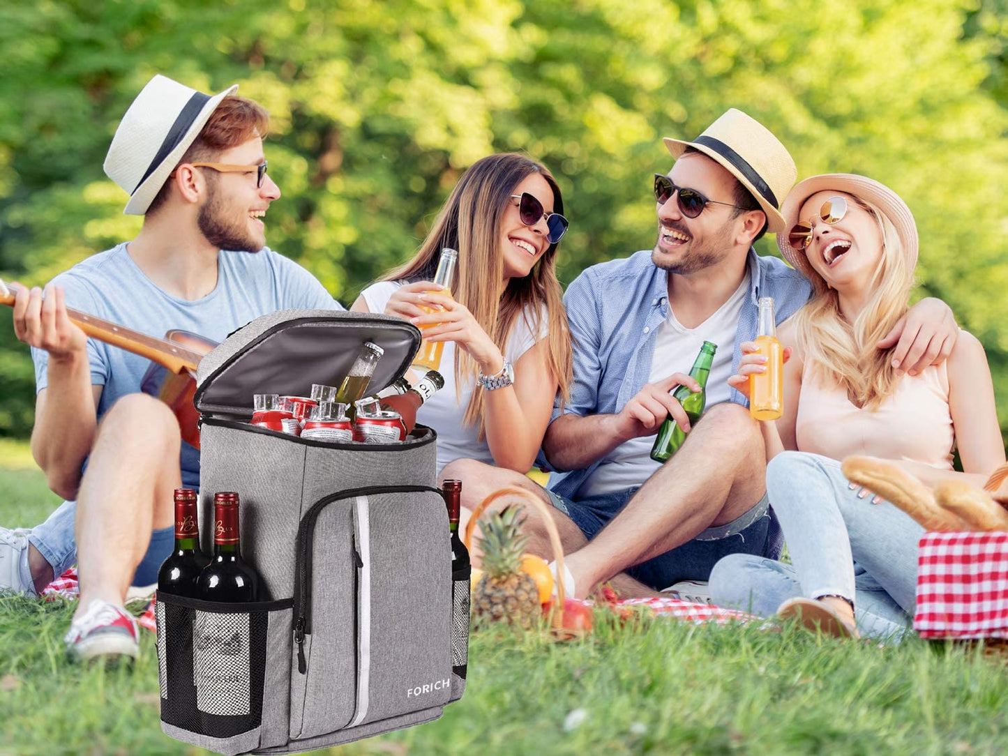 Backpack Cooler Leakproof Insulated Waterproof Backpack Cooler Bag, Lightweight Soft Beach Cooler Backpack for Men Women to Work Lunch Picnics Camping Hiking, 30 Cans-BT8D