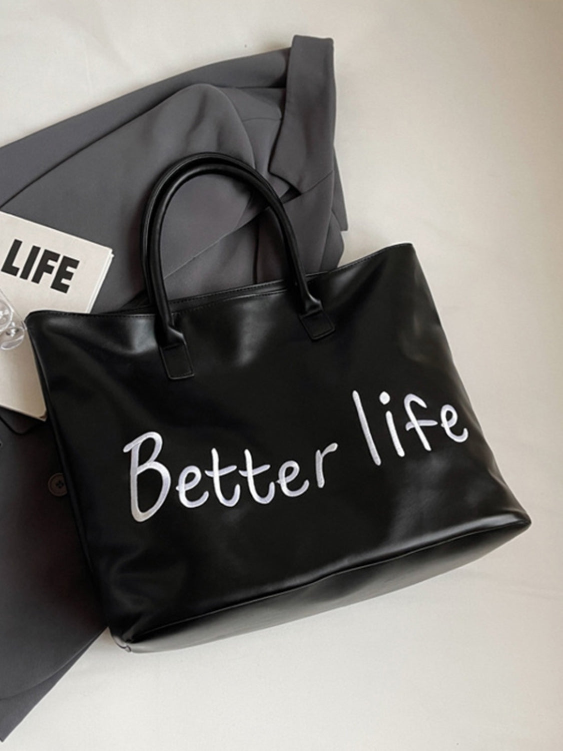 BETTER LIFE PU Leather Tote Bag-BT8D