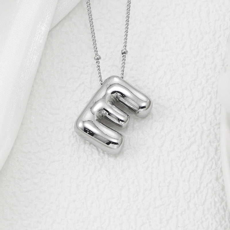 Copper Bubble Letter Pendant Necklace-BT8D
